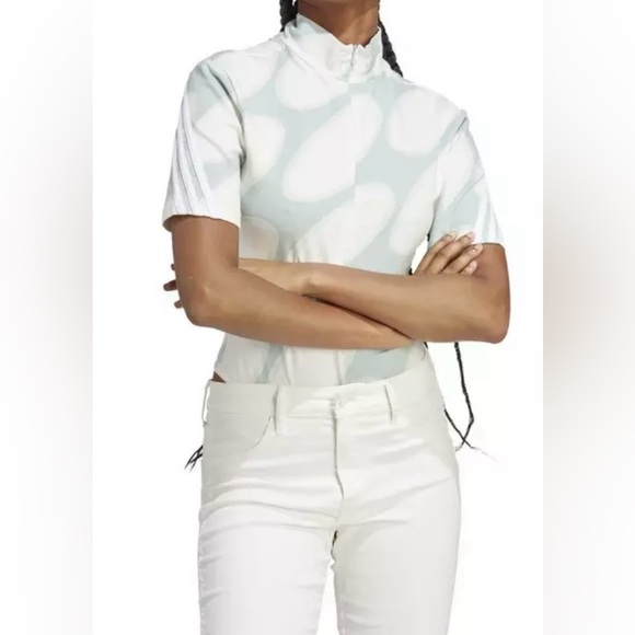 Adidas Marimekko Light Green and White Zip Up Bodysuit in Size Small - Picture 3 of 16